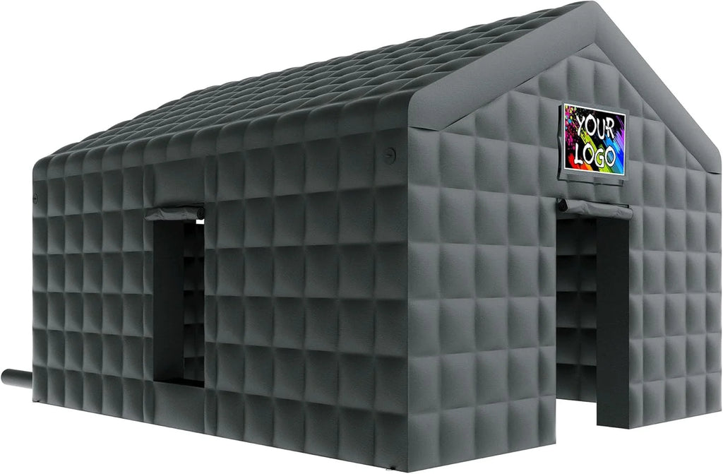 Jocisland 20x16x14 ft Large Black Inflatable Night Club Tent for Adults with 2 Side Doors, Inflatable Nightclub with Logo Area Gazebo Event House