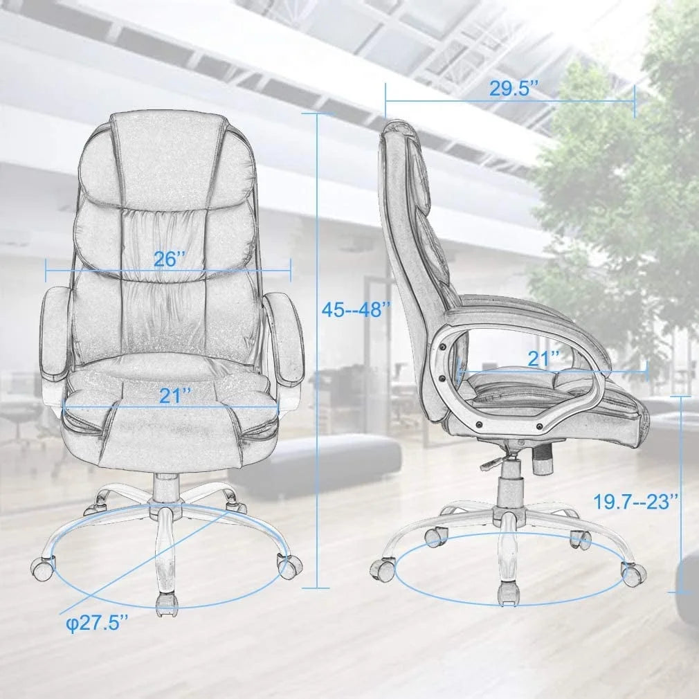 BestOffice Ergonomic Office Chair, Lumbar Support, Rolling Swivel for Women, Men(Black)