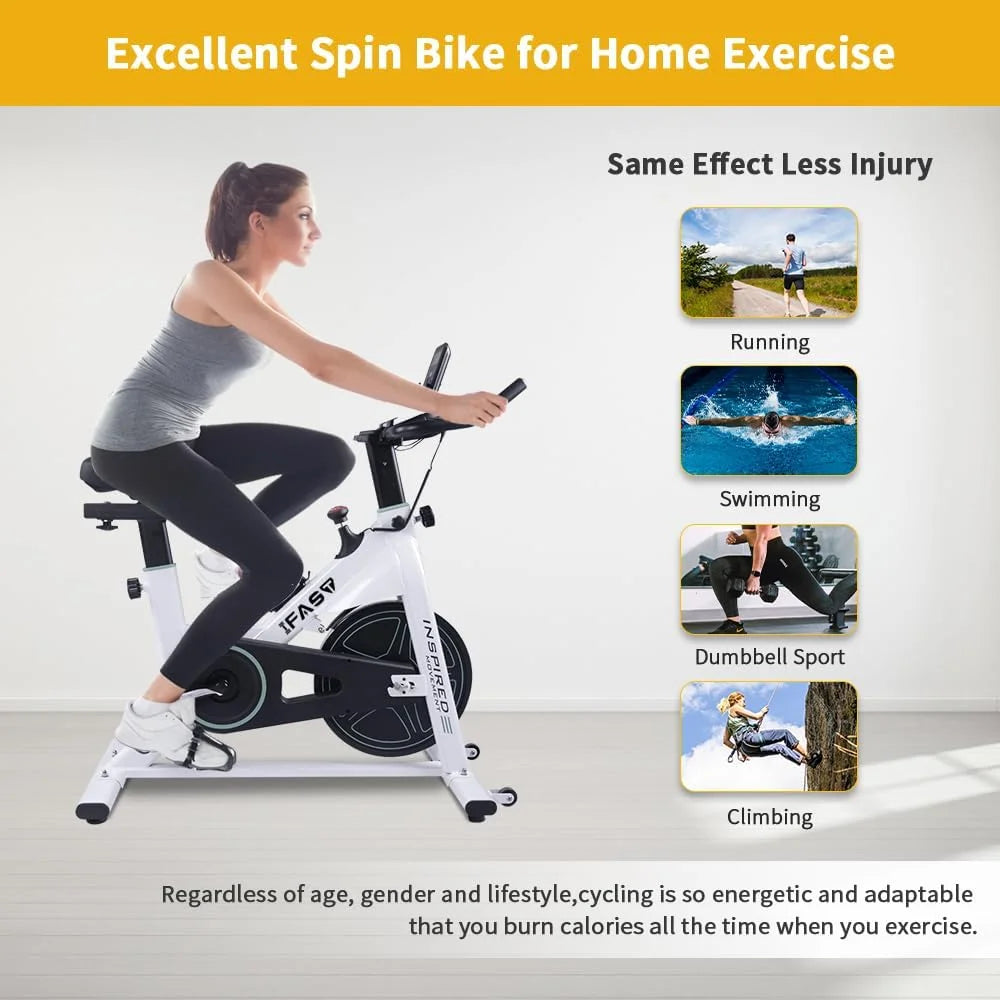 Stationary Bikes for Home Indoor, Exercise Bike with LCD Monitor and Comfortable Seat Cushion for Home Gym Cardio Fitness Training