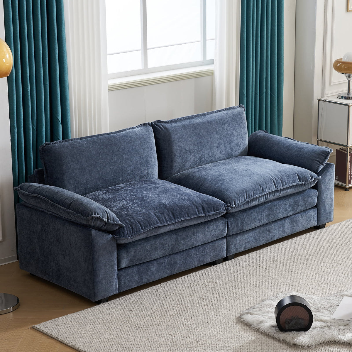 Zimtown Sectional Sofa with Ottoman, L Shaped Convertible Couch with Removable Chaise Chenille Fabric Sofa Set for 4-6 Persons Living Room Furniture Dark Grey