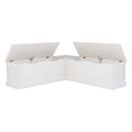 Linon Nook Bench Collection L-Shaped Wood Farmhouse Breakfast Bench with Hidden Storage, White