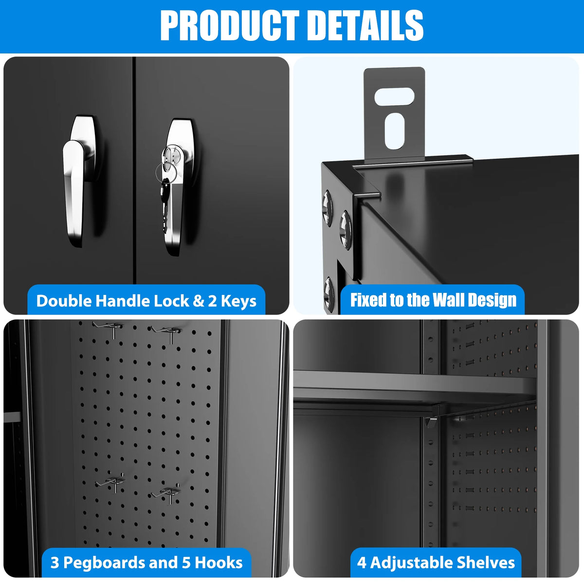 SUPEER 71" Metal Storage Cabinets with Wheels and Pegboards, Industrial Cabinet with 2 Drawers and 2 Adjustable Shelves,, Assembly Required