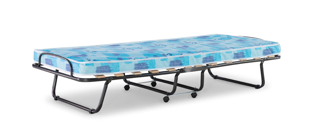 Linon Roma Folding Rollaway Guest Bed with 2.75" Foam Mattress with Memory Foam Layer, Single-Size