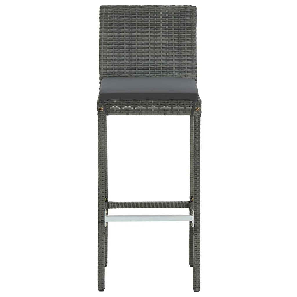 vidaXL Patio Bar Set Outdoor Bistro Set Bar Stool Bistro Table Poly Rattan