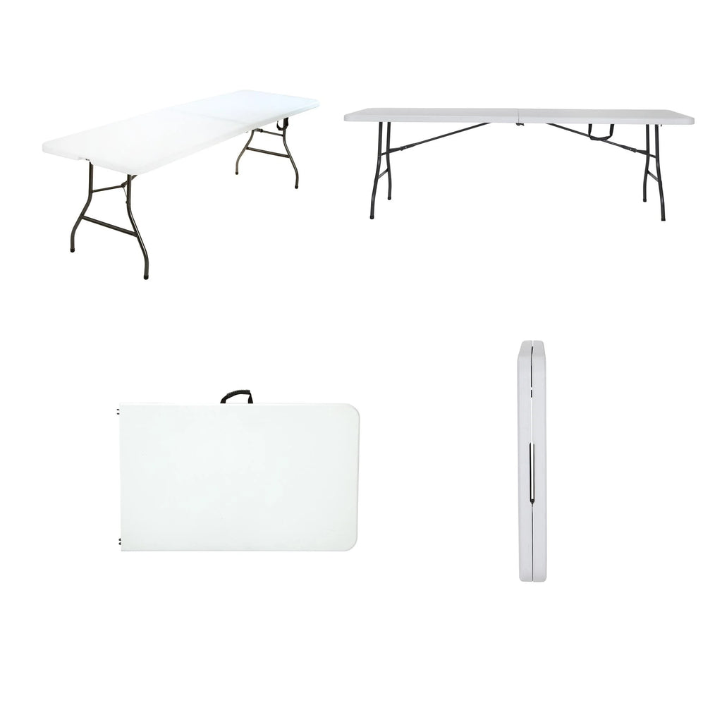 Cosco 8 Foot Centerfold Folding Table, White