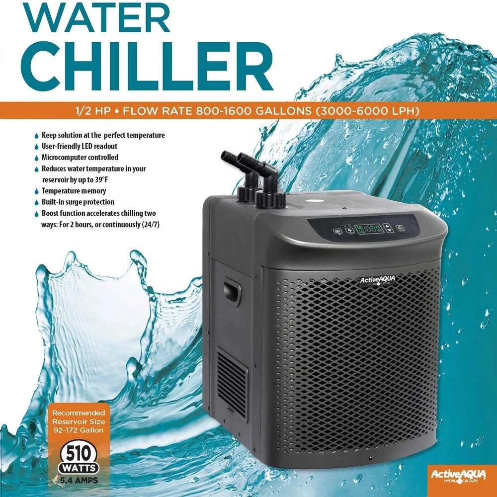 Active Aqua AACH25HP 0.25 HP 396-925 GPH 120V Hydroponic Cooling Water Chiller