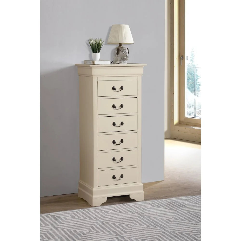 Glory Furniture Louis Phillipe 7 Drawer Lingerie Chest in Cherry