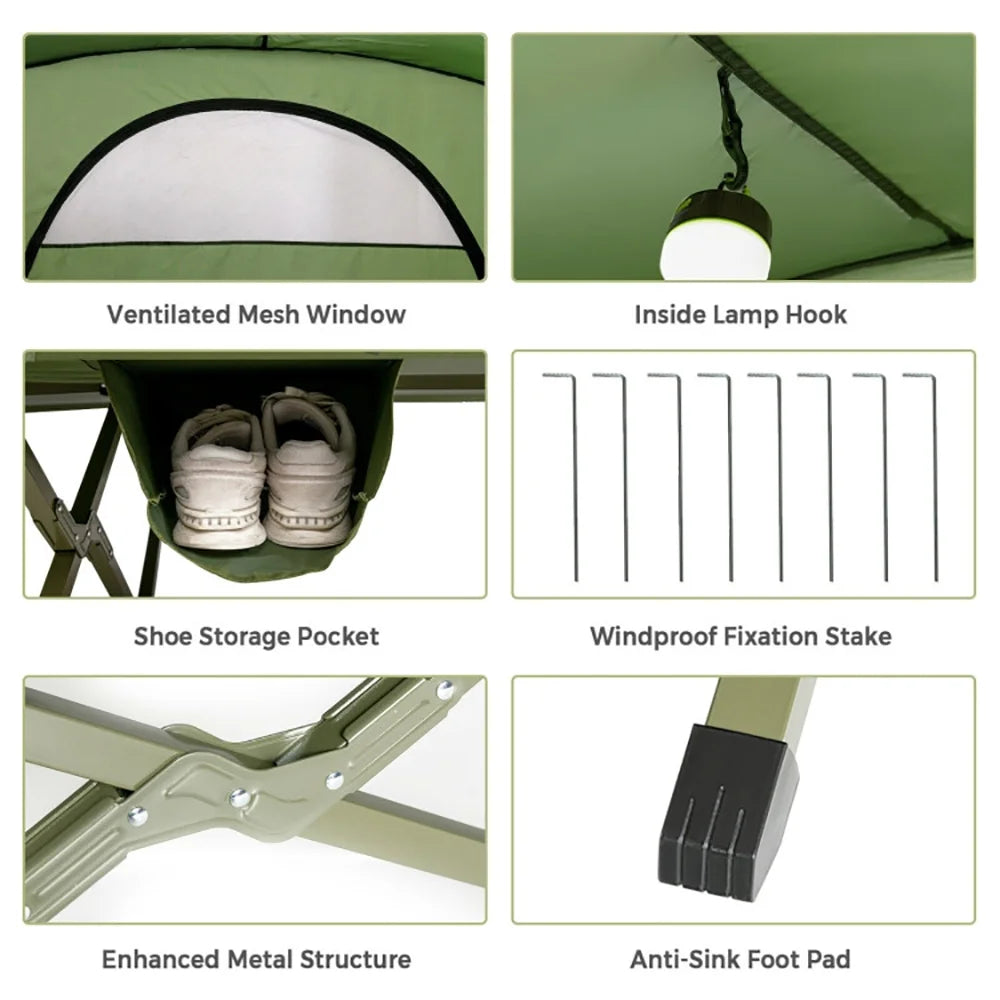 Kadyn Tent, Waterproof Tents,Camping Hiking Tents,2-Person Outdoor Camping Tent with External Cover-Green