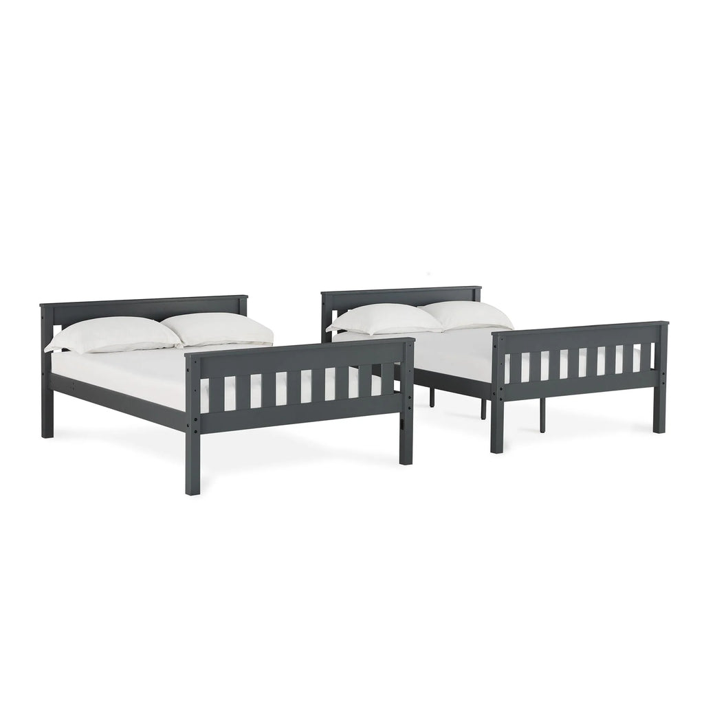 Teen Novogratz Max Full-Over-Full Wood Bunk Bed with USB Port, Gray