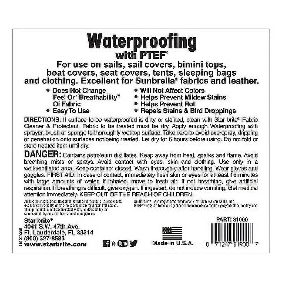 2 Pack Star Brite 81900 Fabric Waterproofing w/ PTEF Tent Boat Cover 2 Gal Total
