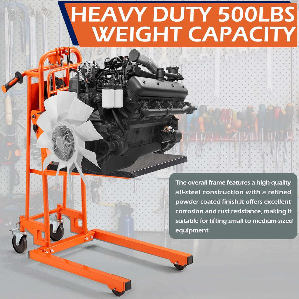 AECOJOY Hydraulic Material Lift Pallet Truck 500 Lbs,Lift Table Cart,32" Max Lift Height Pallet Truck Jack with Lockable Swivel Casters �C Ideal for Warehouse, Workshop and Garage Use
