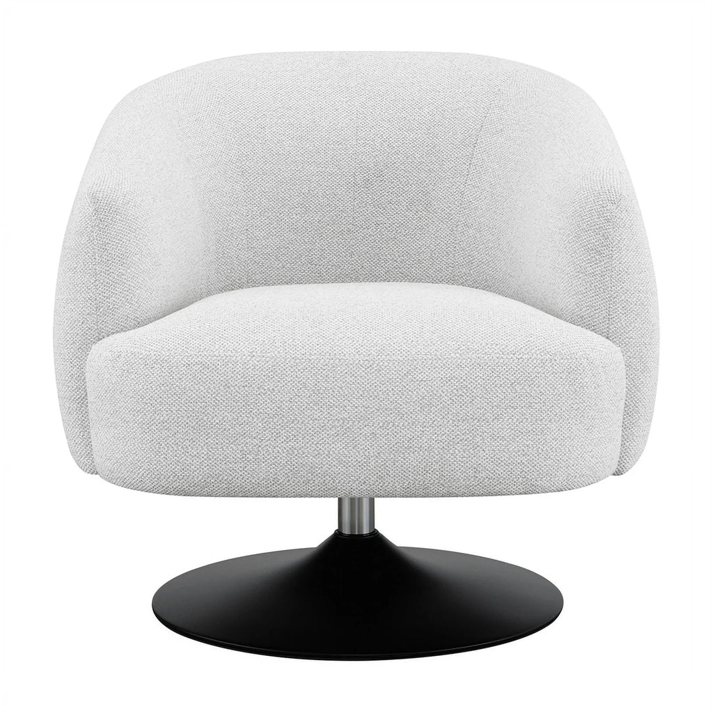 Coaster 18" Modern Fabric Upholstered Swivel Chair in Beige/Matte Black