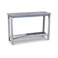 DTY  Outdoor Living Longs Peak Eucalyptus Console Table Silver Gray