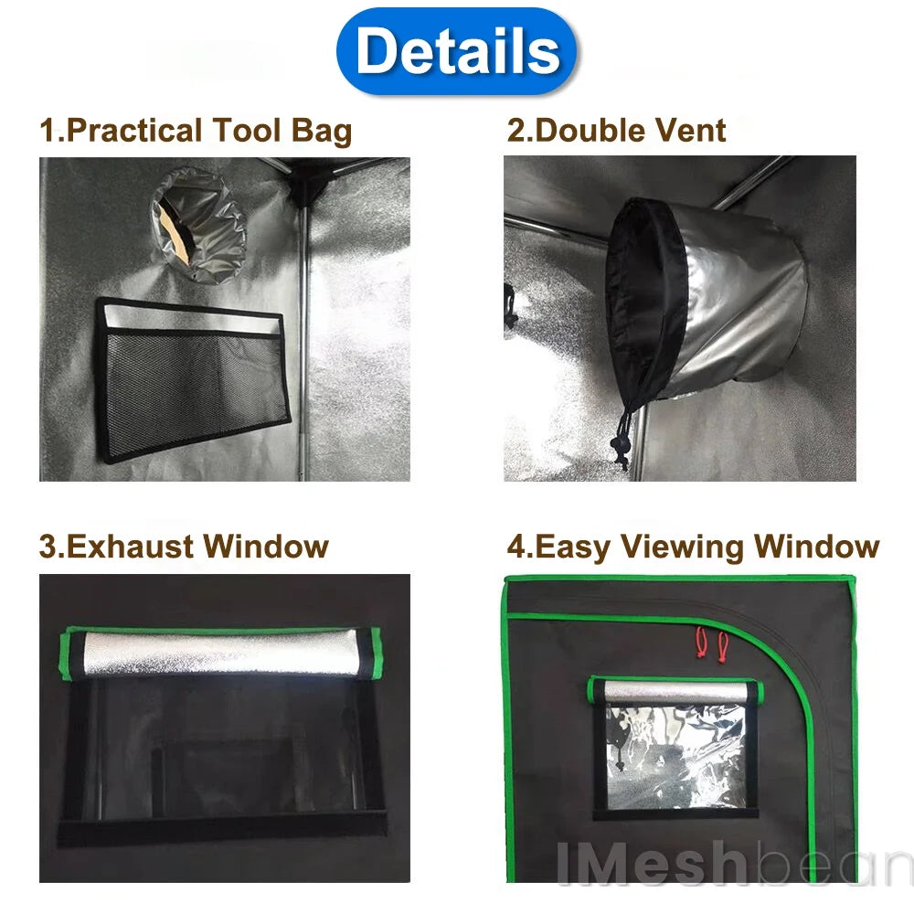 iMeshbean Upgraded 24"x24"x55" Complete Grow Tent Kit w/LED Full Spectrum Grow Light+Ventilation Inline Fan+Carbon Filter+Timer+Thermostat