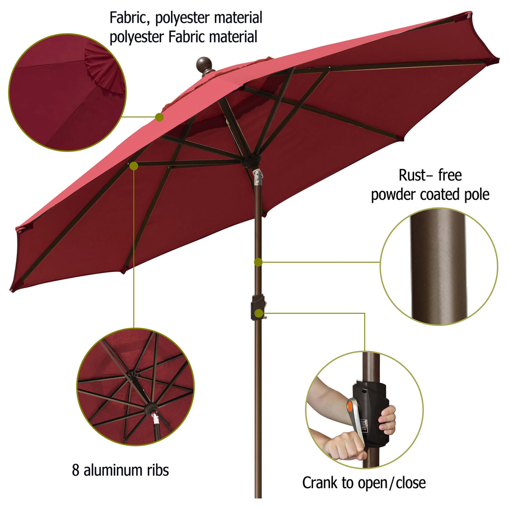 EliteShade 9Ft Market Umbrella Patio Outdoor Table Umbrella��Teal��