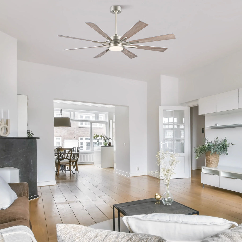 Bestco 60" Ceiling Fan with Light Kit and Remote Control for Farmhouse Living Room