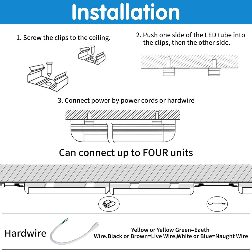 (10-Pack) 8ft LED Shop Light Fixture, V Shape 150W 18800LM 6000K ( Cold White),8 Foot , 96'' T8 Integrated LED Tube, Linkable Led Bulbs for Garage, Warehouse, Plug and Play, Clear Lens