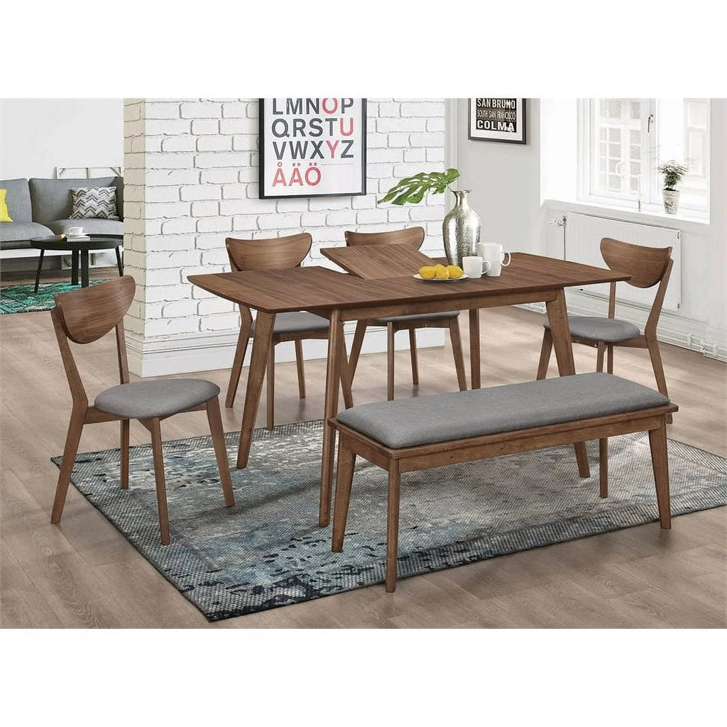 Alfredo Dining Room Set Natural Walnut and Grey