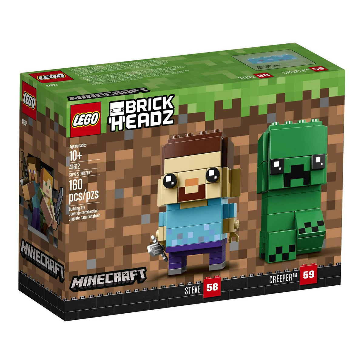 New Lego BrickHeadz Minecraft Steve &amp; Creeper 41612 10+ Building Toy
