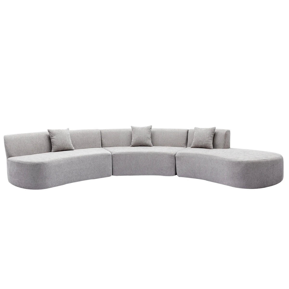 Harper & Bright Designs Modern Curved Floor Sofa Set, Modular Sectional Sponge Couch for Living Room, 2 PC Free Combination No Assembly Foam-Filled Sofa, Beige