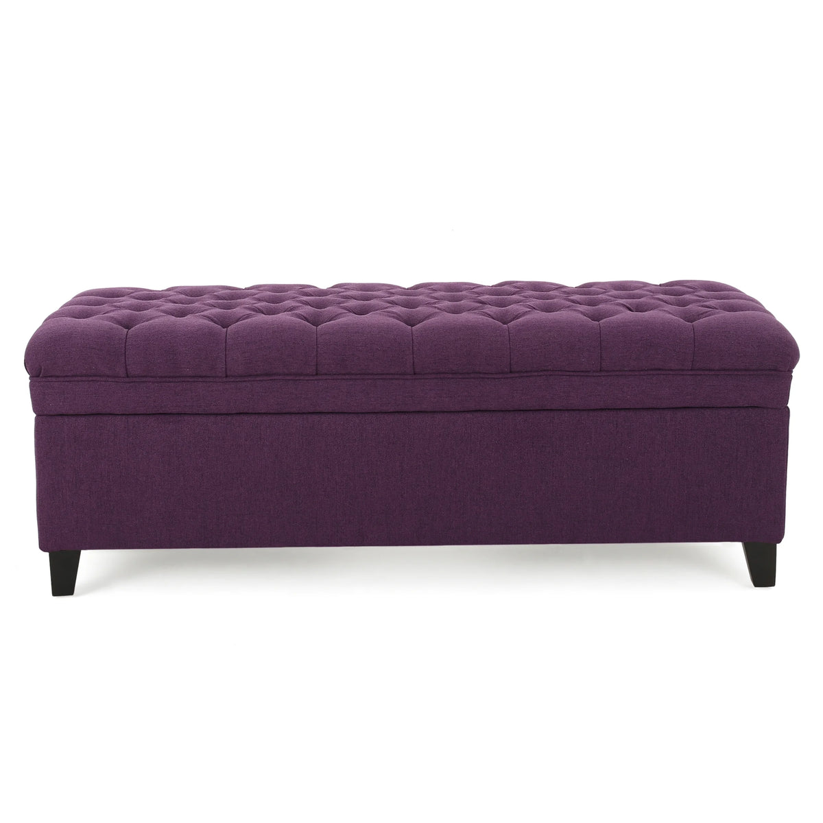 Noble House Hampton Contemporary Fabric Upholstered Storage Ottoman, White and Blue Floral
