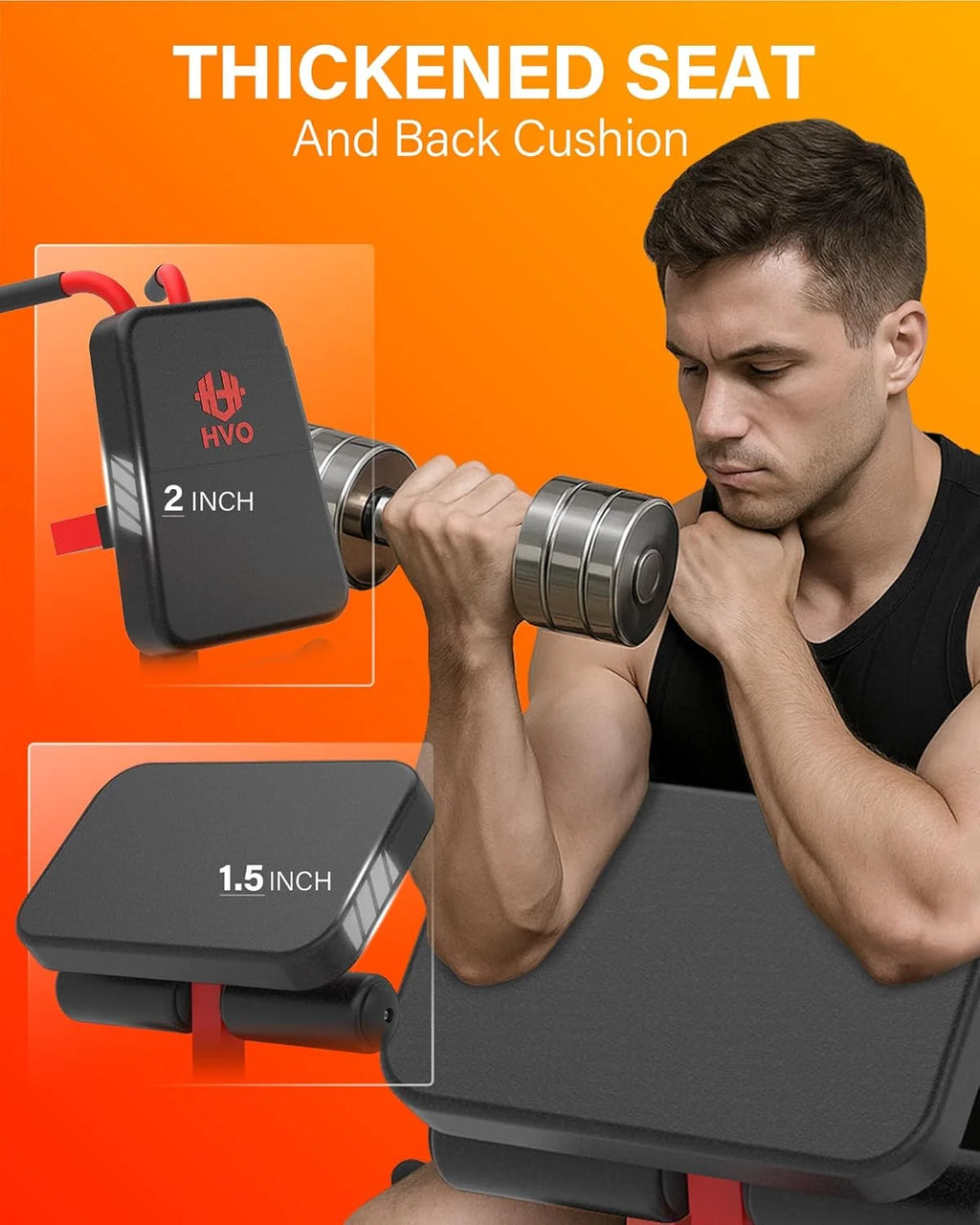 HVO Leg Extension and Curl Machine - Leg Extension Machines for Home Gym Leg Hamstring Workout Lying Seated Adjustable