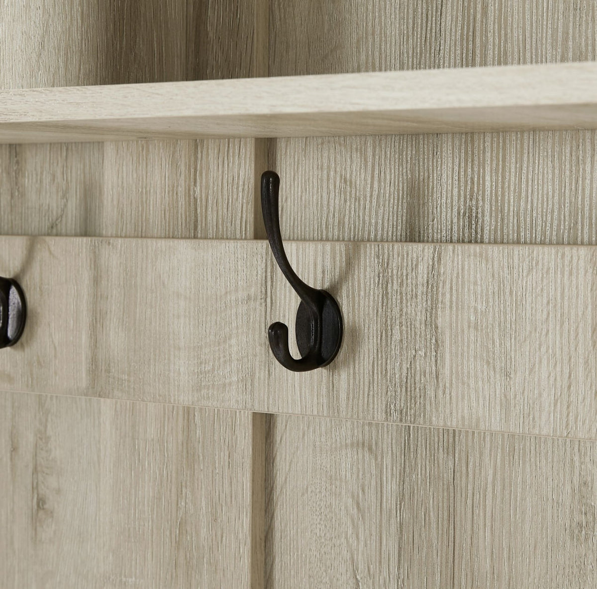 Entryway Hall Tree with Storage Bench, Wooden Coat Rack with Sponge Pad and 4 Dual Hooks, Storage Shelf Organizer with 2-Door Cabinet for Entryway, Bedroom, Easy to Assemble
