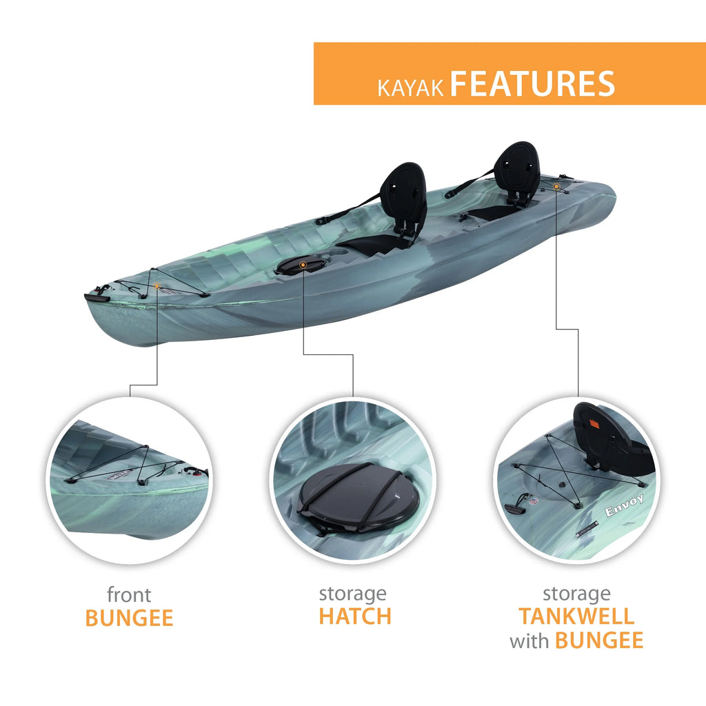 Lifetime Envoy 10.5 Ft. Sit-on-Top Tandem Kayak, Sky Fusion (91192)