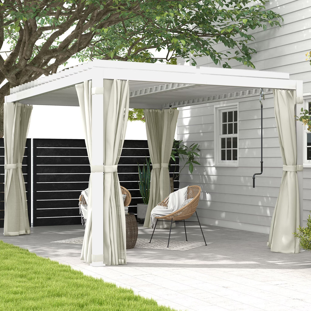 Outsunny 10'x13' Aluminum Pergola with Adjustable Louvered Roof, Gray