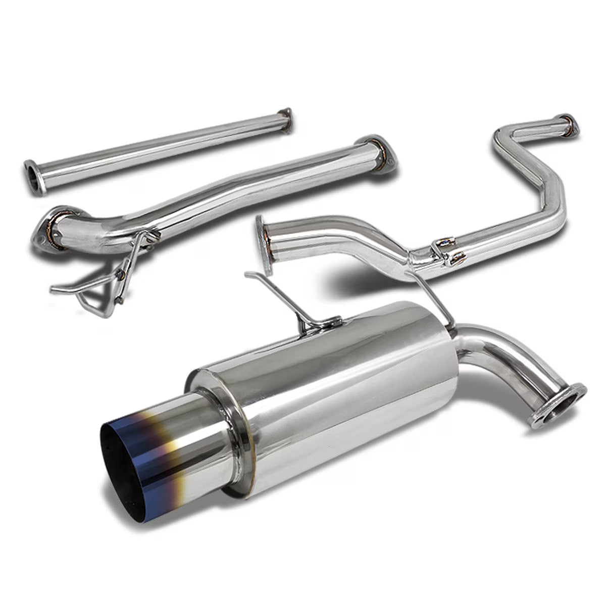 DNA Motoring Stainless Steel Catback Exhaust System for 1990-1993 Acura Integra, 4.5" Muffler