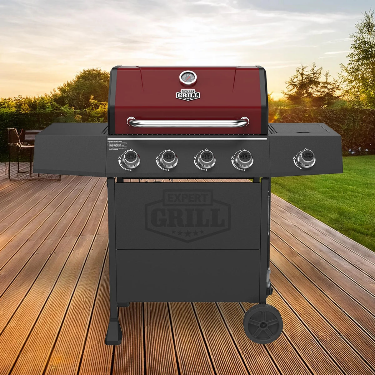 Expert Grill 4 Burner with Side Burner Propane Gas Grill in Blue