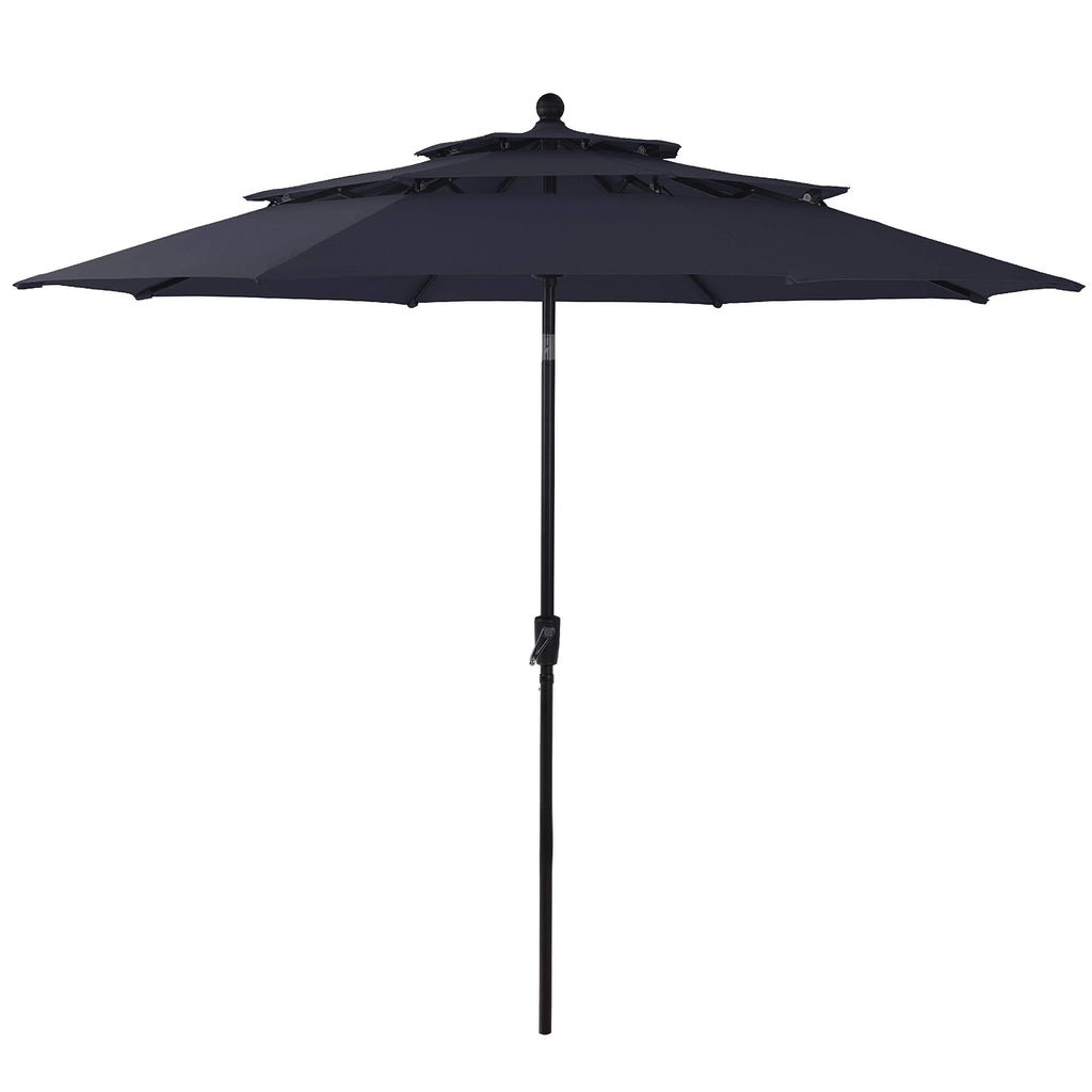 MAISON ARTS Outdoor  6-piece Patio Dining Set, 1 Square Metal table, 4 Adjustable Folding Chairs and 10ft Umbrella Red