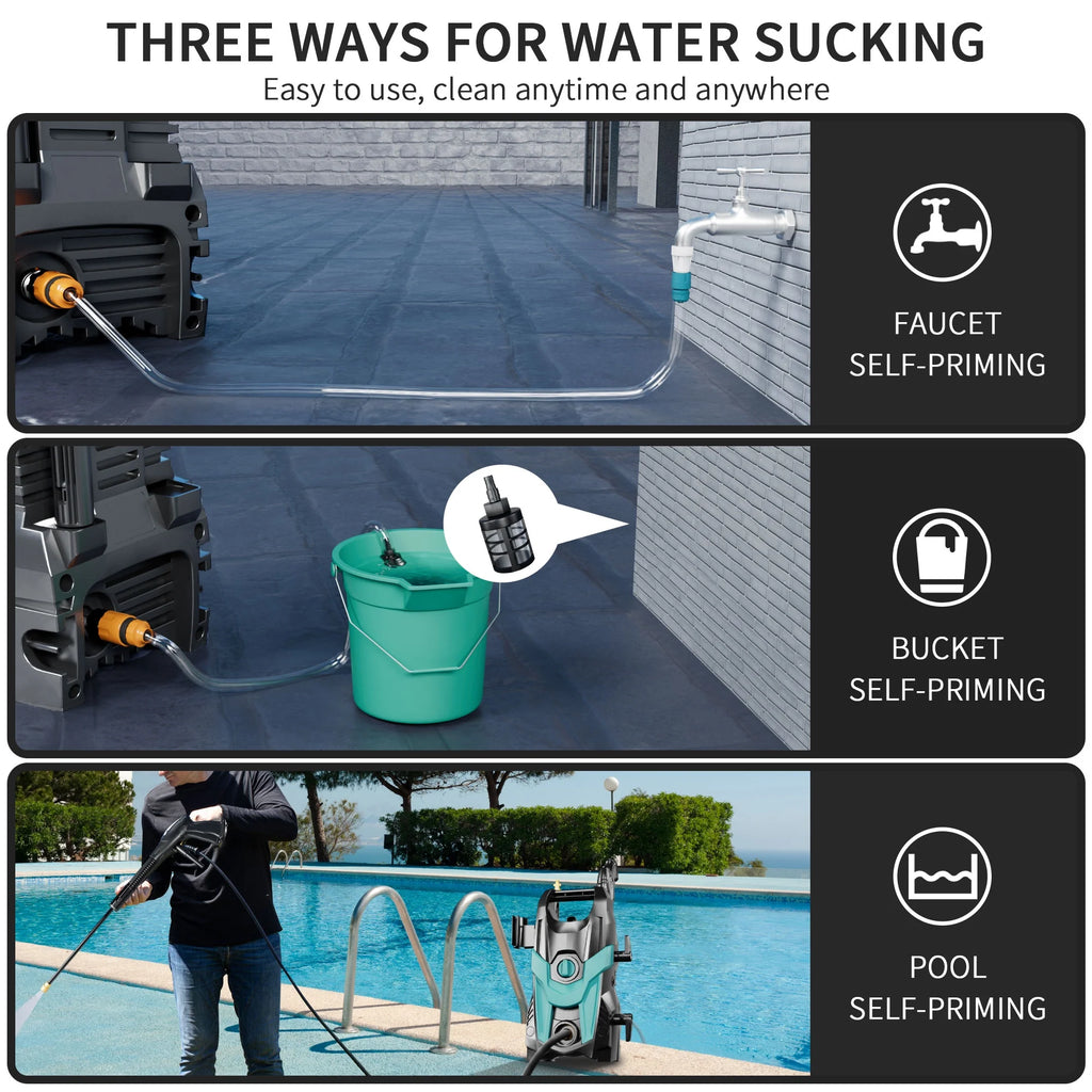 Electric Pressure Washer, 4500 PSI 3.2 GPM Power Washer with 4 Quick Connect Nozzles, High Pressure Cleaning Machine with Foam Cannon for Cars/Fences/Driveways/Patios/Home Cleaning