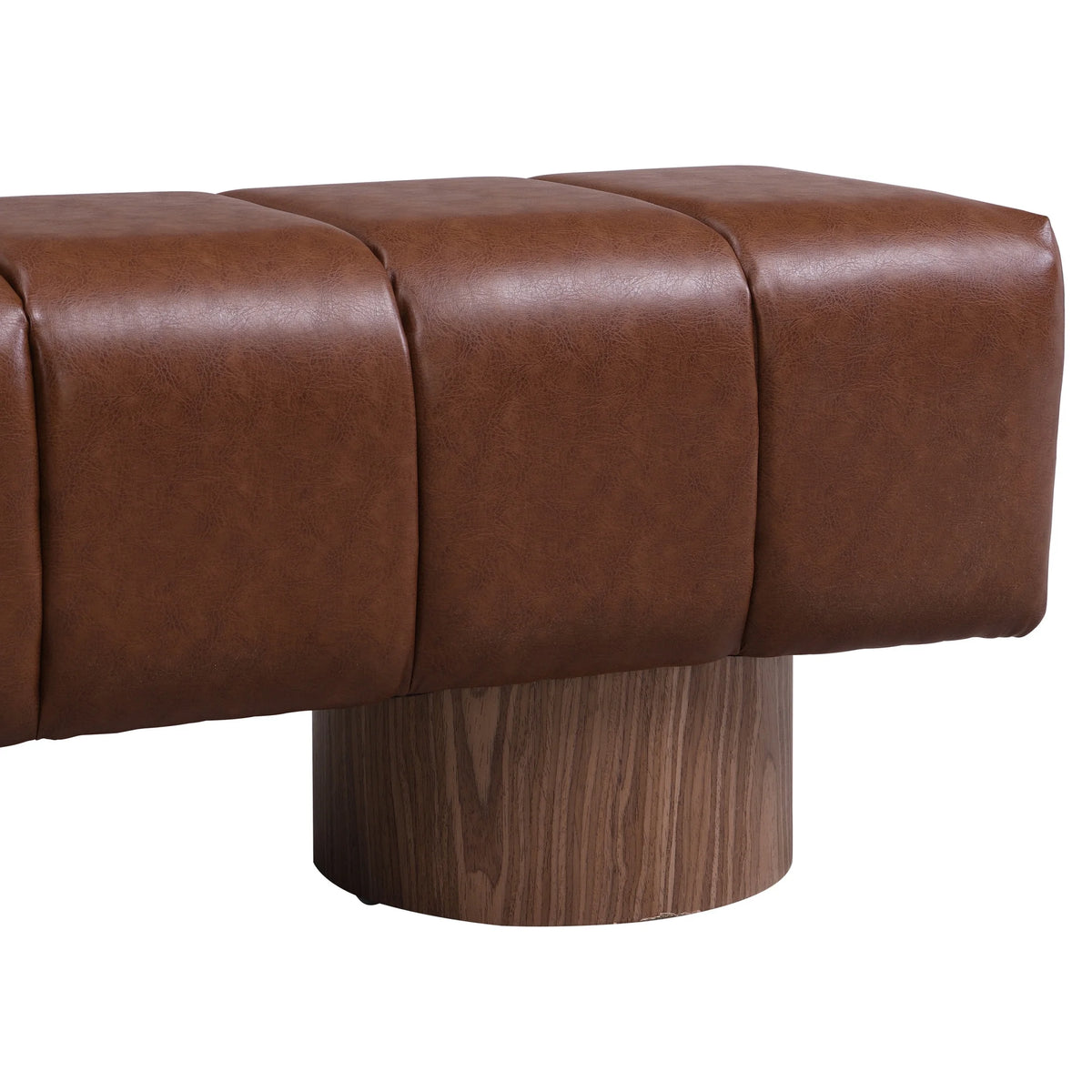 Christopher Knight Home Modern Mid-Century 64" Velvet Tufted Ottoman Bench, Faux Wood Legs, Light Gray