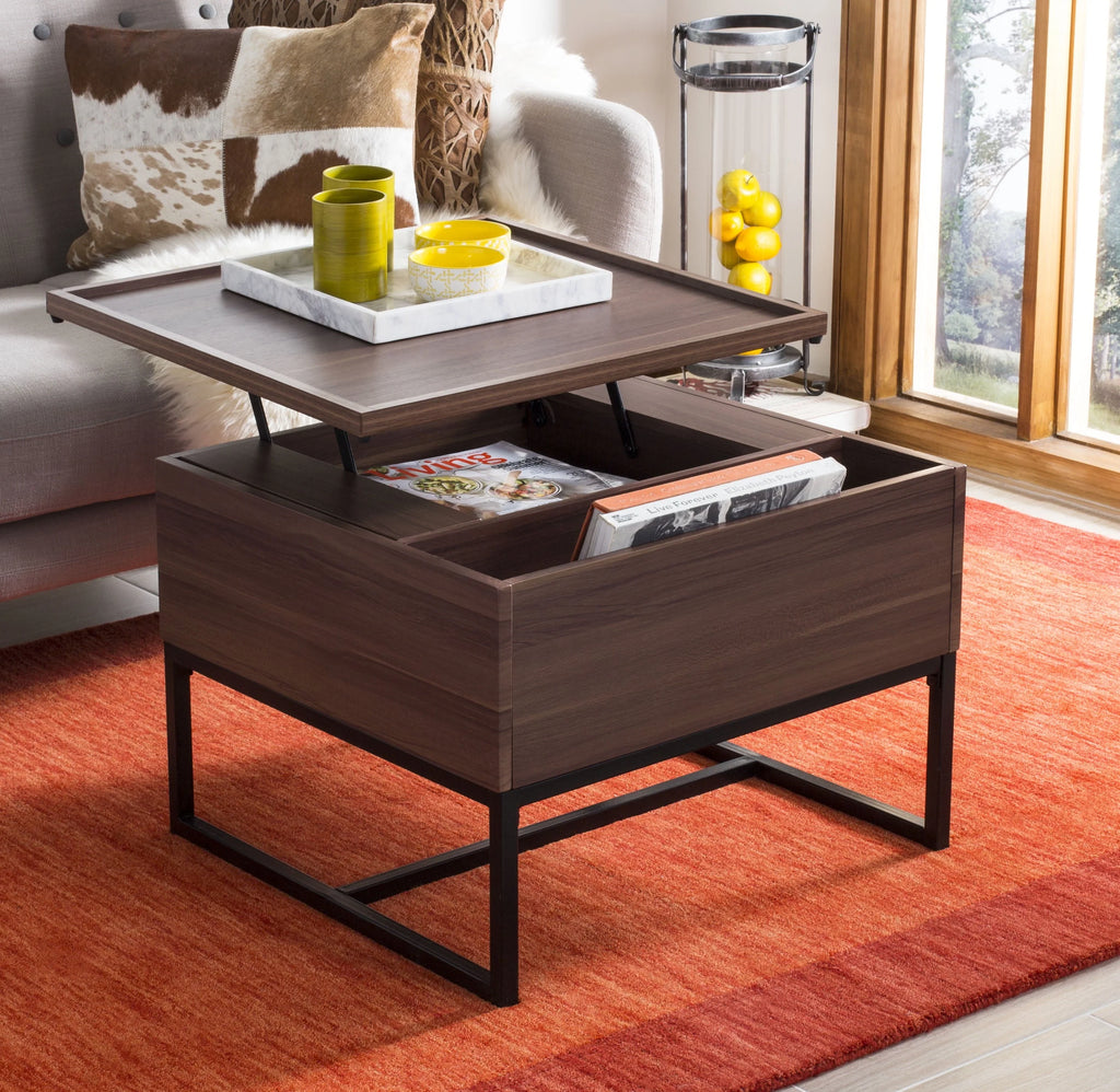 Safavieh Kristie Contemporary Lift-Top Coffee Table, Dark Oak/Black