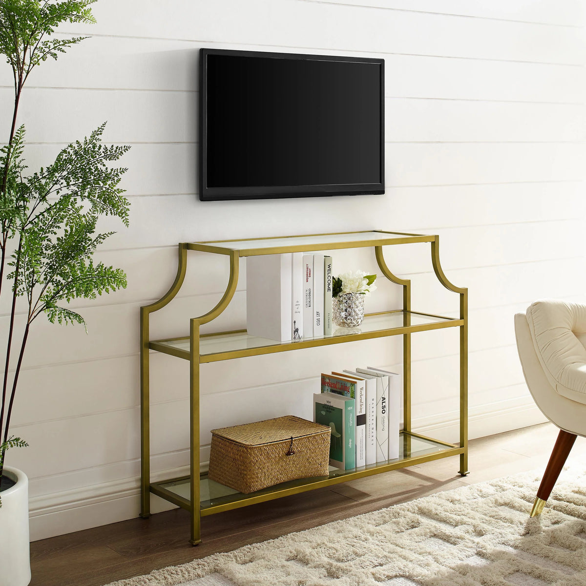 Crosley Furniture Aimee Glass Console Table