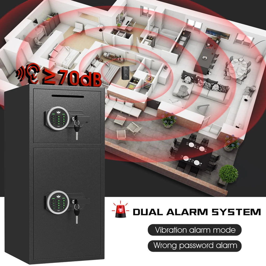 Silkight Safe - 6.0 Cu ft Home Safe Box - Fireproof Safe Depository Drop Safe with Backlit Keypad & Alarm System for Business Home Money Safe