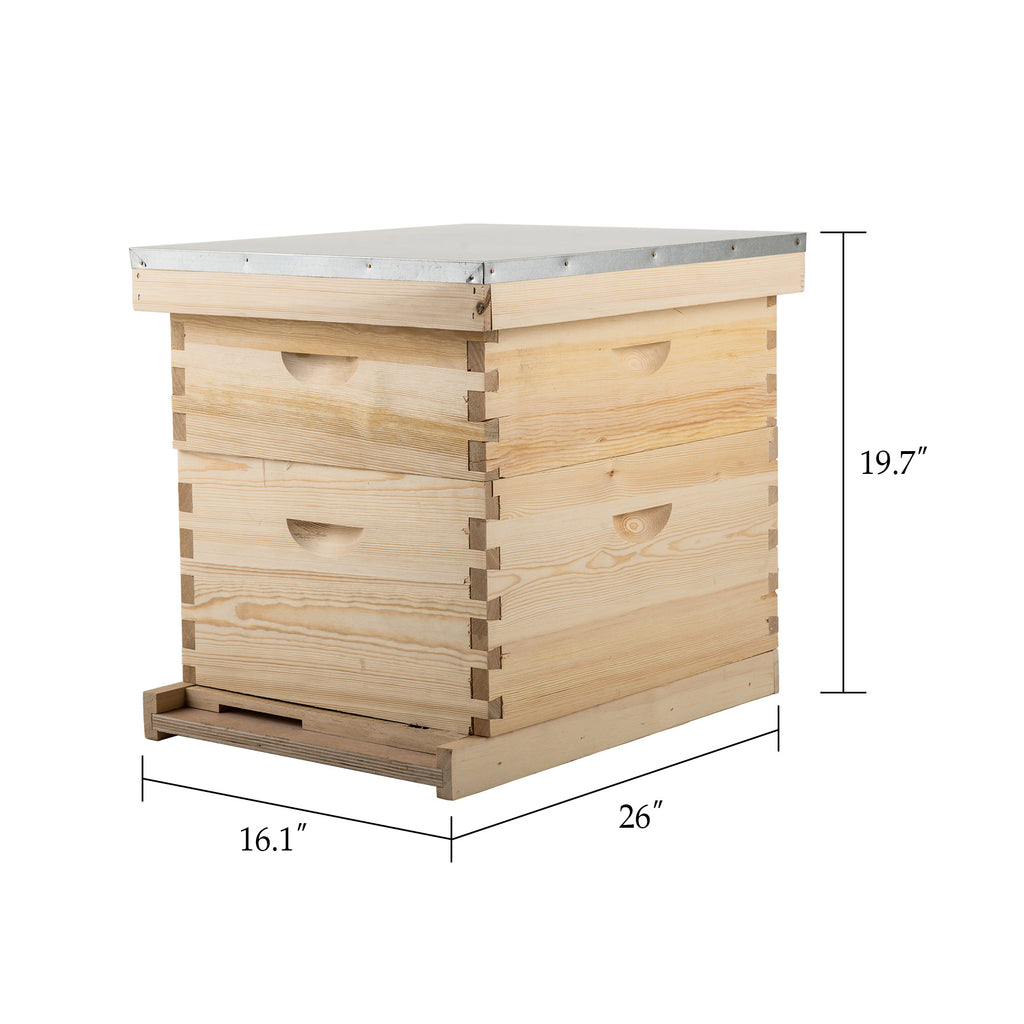 Preenex Langstroth Beehive Kit with Metal Roof, Wooden, Multi-color