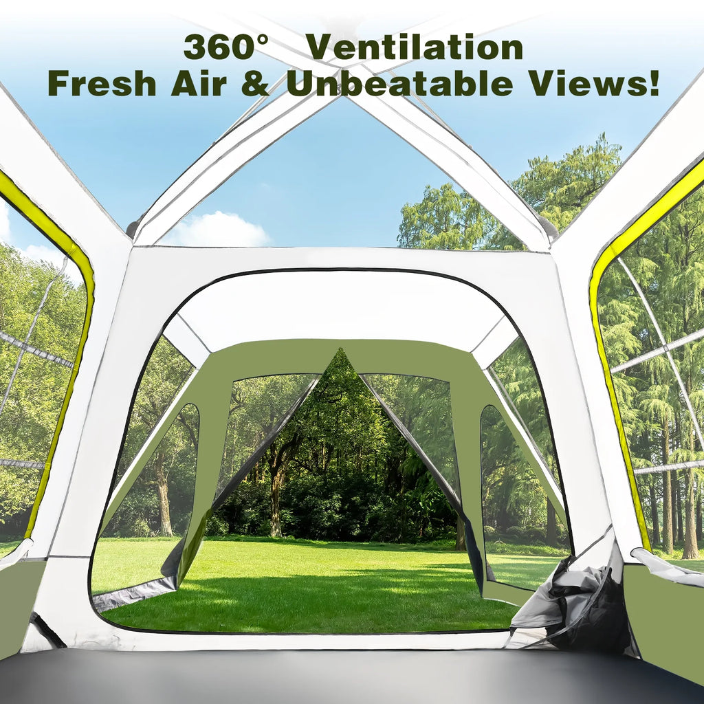 MOPHOTO SUV Tents for Camping 4 People, PU 3000mm Waterproof SUV Tent Attachment Tailgate Tent for Car Jeep Van, Spacious Space 8.2'L x 8.2'W x 7.2'H with 2 Awnings & Double Door