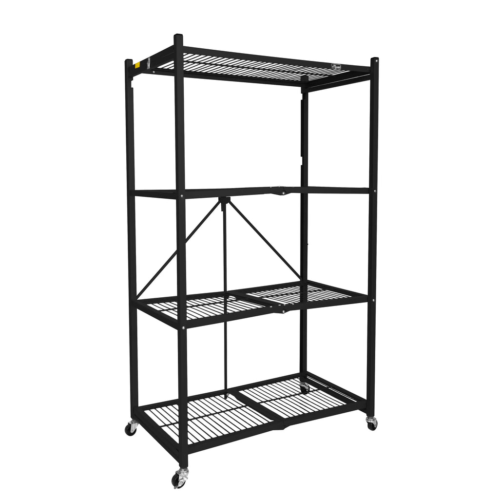Origami 2-Pack R5 Series Heavy-Duty 4-Tier Foldable Steel Shelf, Pewter