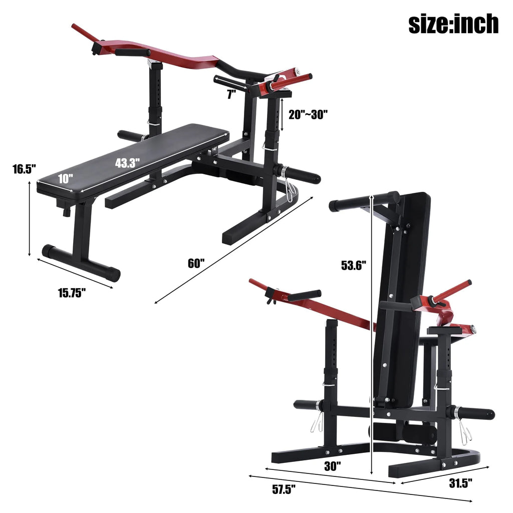 Euroco Weight Bench Press Machine Adjustable Flat Incline Bench for Chest & Arm Ab Workout, Home Gym Equipment