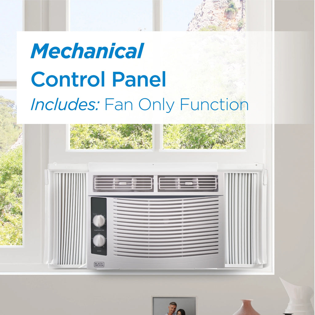 BLACK+DECKER BWAC05MWTB 5,000 BTU Window Air Conditioner Unit, AC Cools Up to 150 Square Feet, Energy Efficient, White