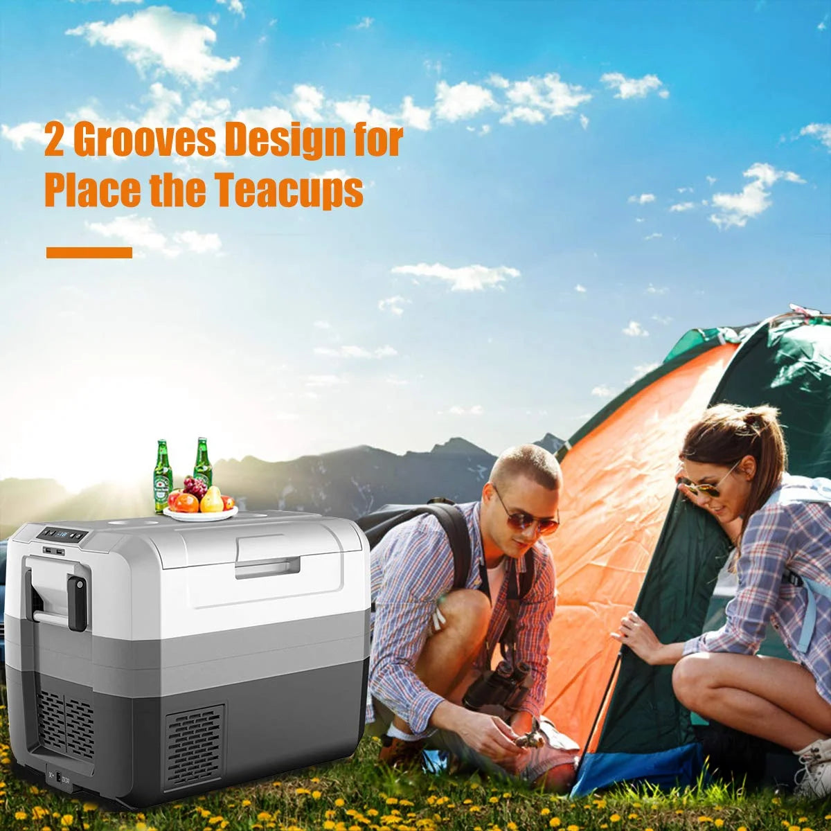 58 Quart Portable Electric Camping Car Cooler