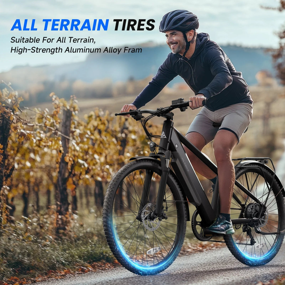 TST Electric Bike for Adults 26", Peak 750W Electric Bicycles with Fenders and Rear Rack, 60miles Long Range, E-Mountain Bike, 7-Speed, 10.4AH Battery, UL2849, APP Control