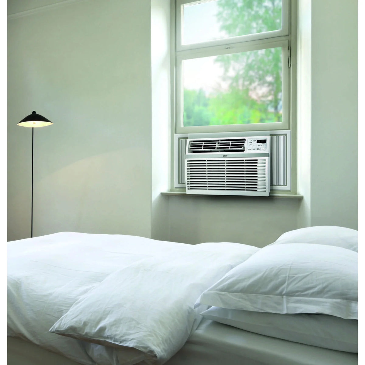 LG 8,000 BTU 340 Sq ft Window Air Conditioner with Remote Control, White, LW8016ER
