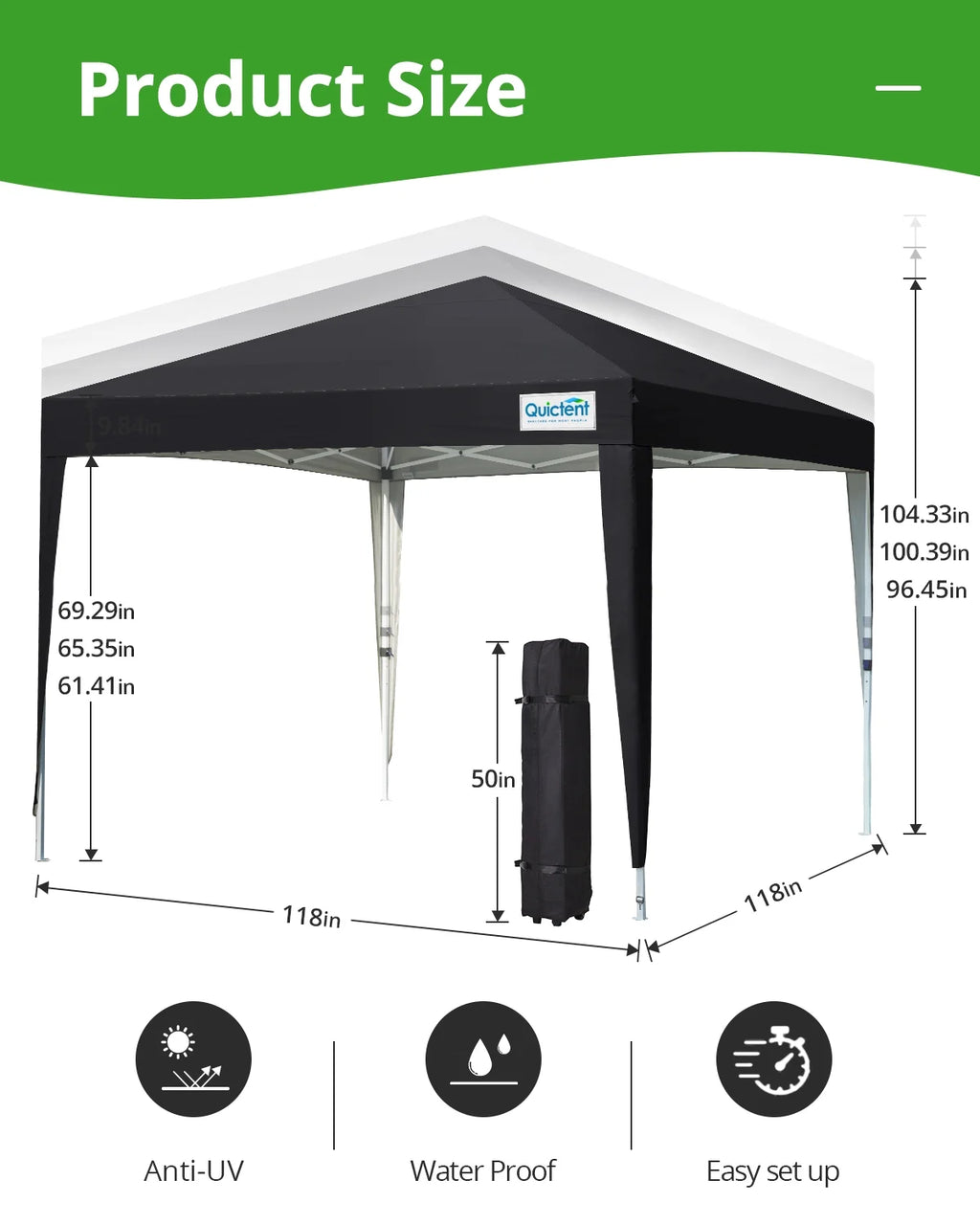 Quictent 10'x10' Pop up Canopy Tent with Sidewalls Instant Outdoor Gazebo Easy Party Tent Enclosed Waterproof, Easy Set up (Pink)