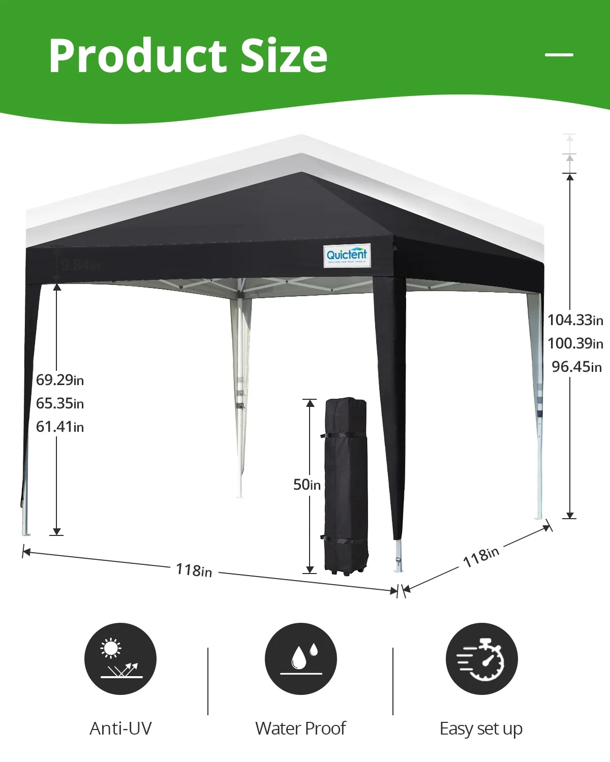 Quictent 10'x10' Pop up Canopy Tent with Sidewalls Instant Outdoor Gazebo Easy Party Tent Enclosed Waterproof, Easy Set up (Pink)