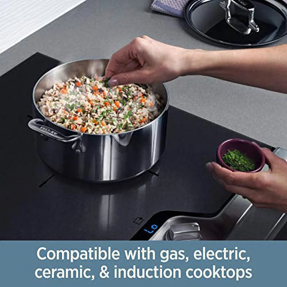 All-Clad D3 Stainless 3-Ply Bonded Cookware, Fry Pan with Lid, 10 inch