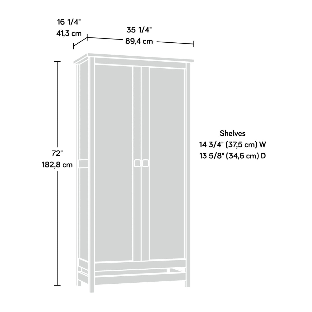 Sauder Cannery Bridge 2 Door Storage Cabinet, Sindoori Mango Finish