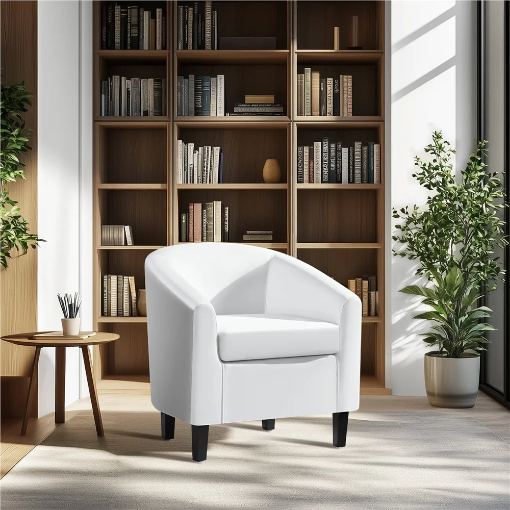 Yaheetech Faux Leather Accent Arm Chair For Living Room, Black